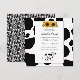 Invitaciones a la ducha de bebé de girasol para la