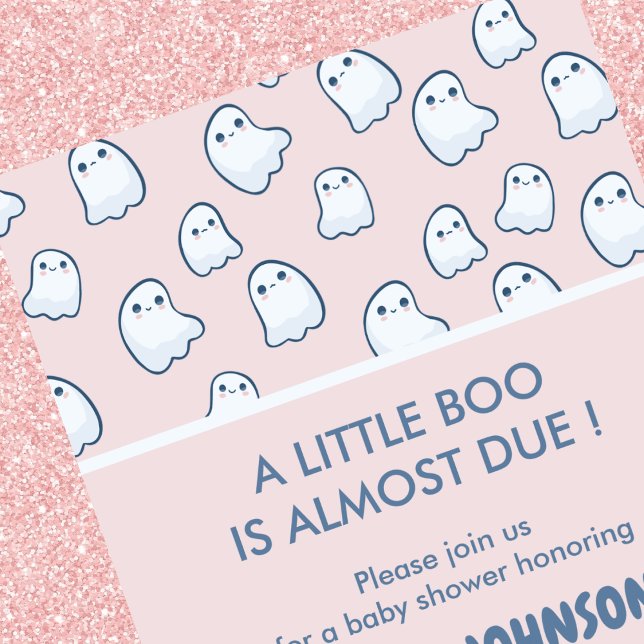 Invitaciones a la ducha de bebé de Halloween bebe  (Halloween-baby-shower-invitations-little-boo-pink-1)