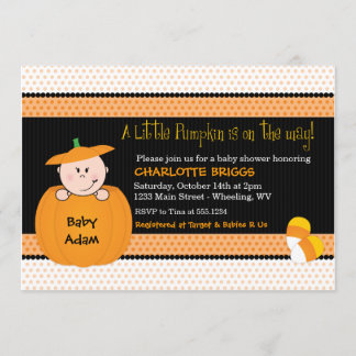 Invitaciones a la ducha de bebé de Halloween con c