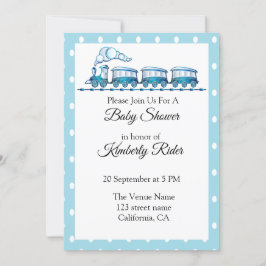 Invitaciones a la ducha de bebé de la locomotora a