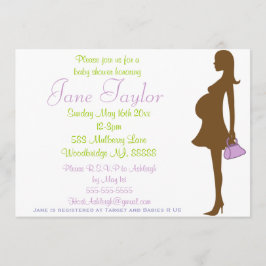 Invitaciones a la ducha de bebé de la silueta mora