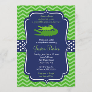 Invitaciones a la ducha de bebé de lagarto