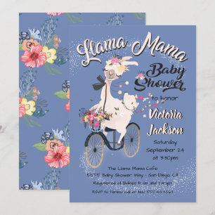 invitaciones a la ducha de bebé de llama Momma