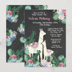 invitaciones a la ducha de bebé de llama momma Fie