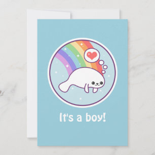 Invitaciones A La Ducha De Bebé De Manatee