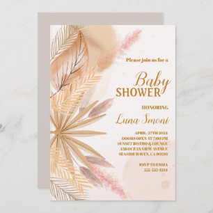 invitaciones a la ducha de bebé de pampas grass