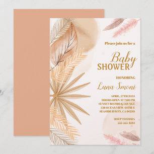 invitaciones a la ducha de bebé de pampas grass