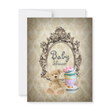 invitaciones a la ducha de bebé de peluche adamasc