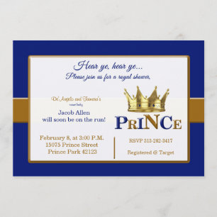 Invitaciones a la ducha de bebé de Royal Prince