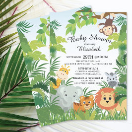Invitaciones a la ducha de bebé de Safari de la ju