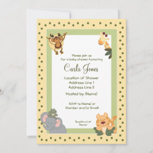 Invitaciones a la ducha de bebé de Safari Jungle T