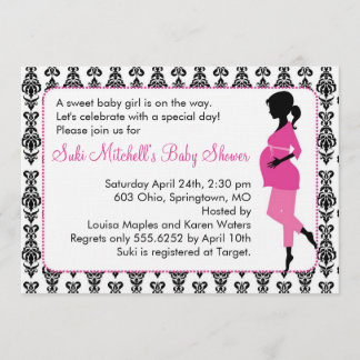 Invitaciones a la ducha de bebé de silueta