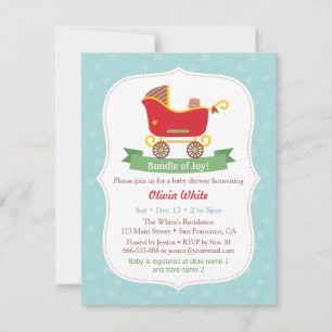 Invitaciones a la ducha de bebé de Sleigh Stroller