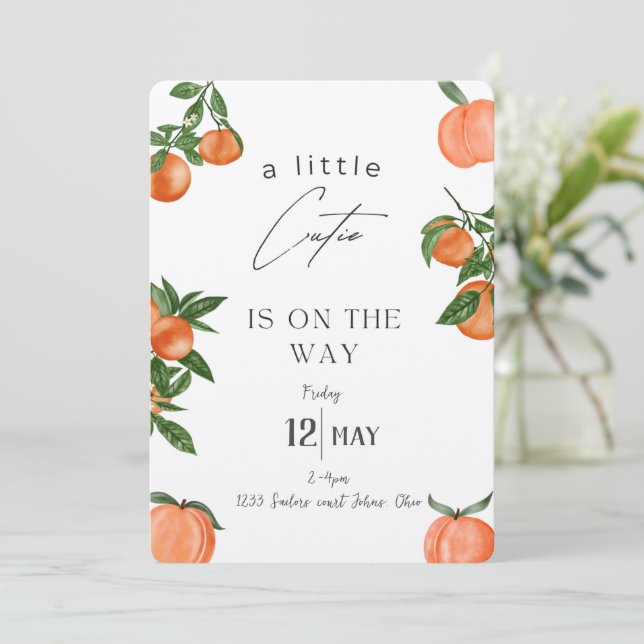 Invitaciones a la ducha de bebé de verano (Anverso de pie)