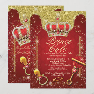 Invitaciones a la ducha de bebé del Príncipe Real