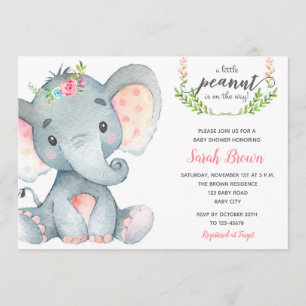 Invitaciones a la ducha de bebé elefante