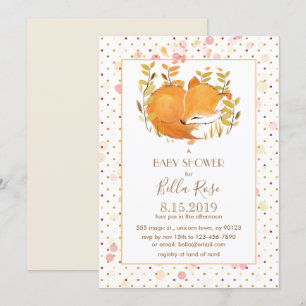Invitaciones a la ducha de bebé Fox Cub