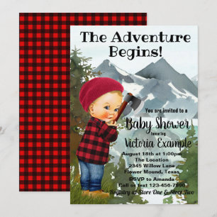 Invitaciones a la ducha de bebé Lumberjack