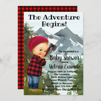 Invitaciones a la ducha de bebé Lumberjack