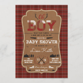 Invitaciones a la ducha de bebé Lumberjack Baby Bo