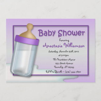 Invitaciones a la ducha de bebé morado