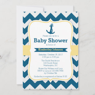 Invitaciones a la ducha de bebé náutica del Ancla