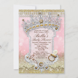 Invitaciones a la ducha de bebé Purpurina de honda