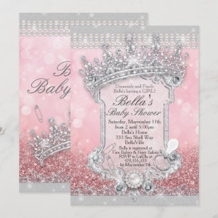 Invitaciones a la ducha de bebé Purpurina de honda