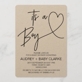 Invitaciones a la ducha de bebé rustic Boy