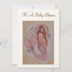 Invitaciones a la ducha de bebé, sirena embarazada