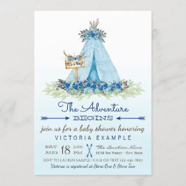 Invitaciones a la ducha de bebé Tribal TeePee Boho