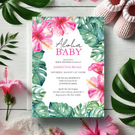 Invitaciones a la ducha de bebé tropical Aloha