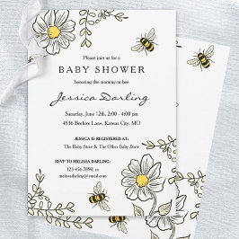 Invitaciones a la ducha de bebé virtual Bumble Bee