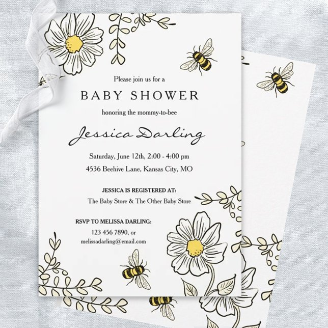 Invitaciones a la ducha de bebé virtual Bumble Bee (Subido por el creador)