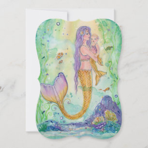 Invitaciones a la ducha de bebé y a la sirena de m