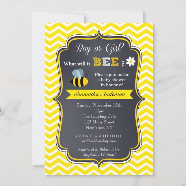 Invitaciones a la ducha de bebés reveladas por el  (Anverso)