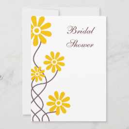 Invitaciones a la ducha de Boda de flores amarilla