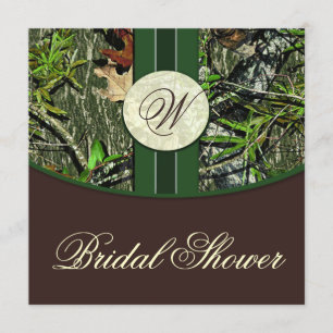 Invitaciones a la ducha de Boda marrón verde camo