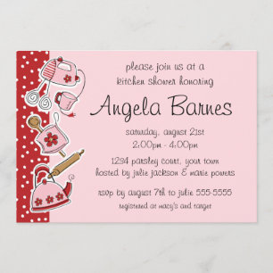Invitaciones a la ducha de bodas de cocina retro
