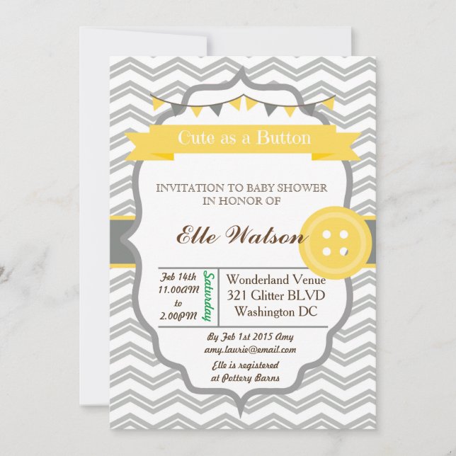 Invitaciones a la ducha de botones (Anverso)