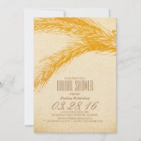 Invitaciones a la ducha de BRIDAL Rústica de Trigo