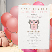 Invitaciones a la ducha de búho