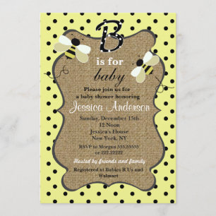 Invitaciones a la ducha de burbujas de abejas