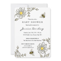 Invitaciones a la ducha de burbujas de abejas | Fl
