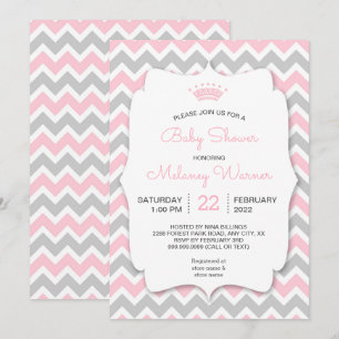 Invitaciones a la ducha de Chica de la Corona mode