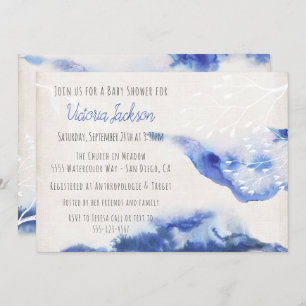 Invitaciones a la ducha de color azul naranja azul
