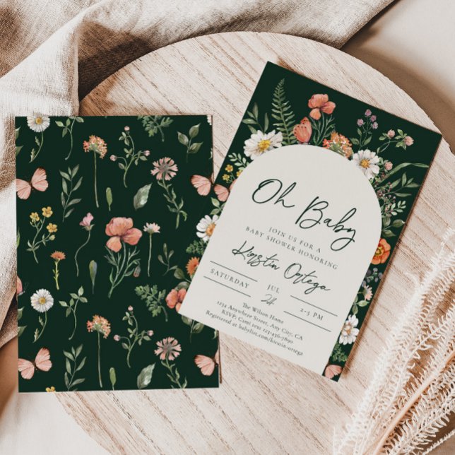 Invitaciones a la ducha de flores silvestres | Flo (Subido por el creador)