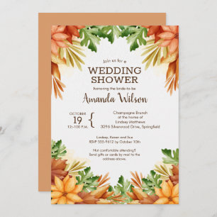 Invitaciones a la ducha de la boda de otoño