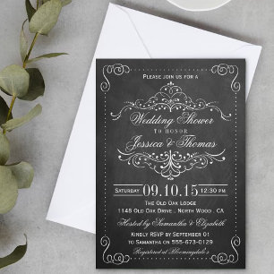 Invitaciones a la ducha de la boda del tablero de 