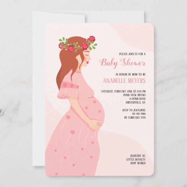 Invitaciones a la ducha de la madre para ser bebé (Anverso)
